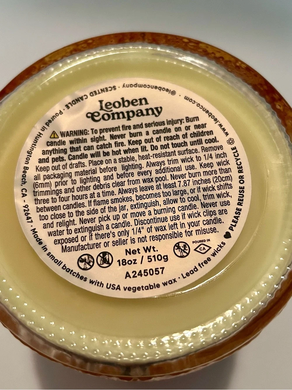 Leoben Company (CA Candle Studios) No 38 Golden Pumpkin 18 oz Candle